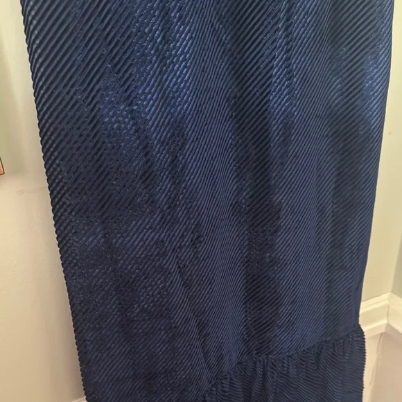 Fendi tulle-trimmed devoré-velvet dress Elegant Navy Blue Velvet Dress Size M 44 - Picture 7 of 11